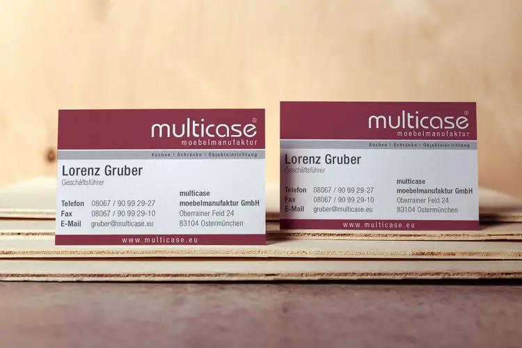 Multicase Möbelmanufaktur Visitenkarten